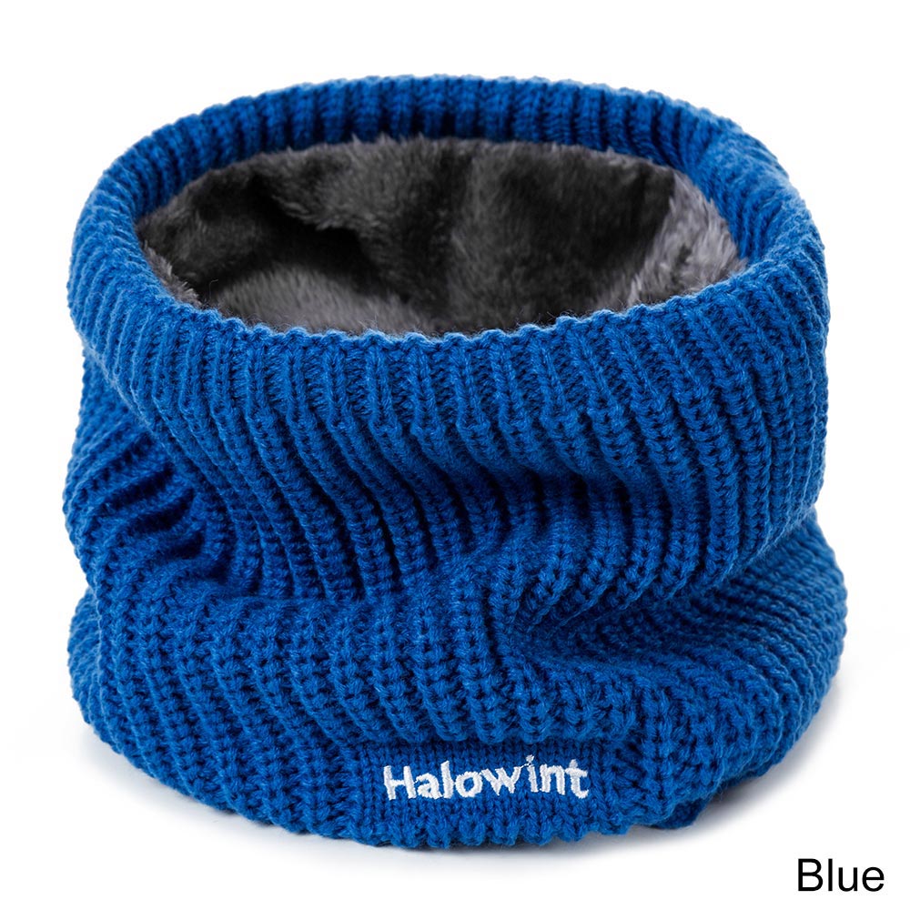 unisex vinter skjerf menn kvinner varme strikkede ringe skjerf tykk elastisk strikk lyddempere låve hals varmere takrenne jente skjerf krage: Blå