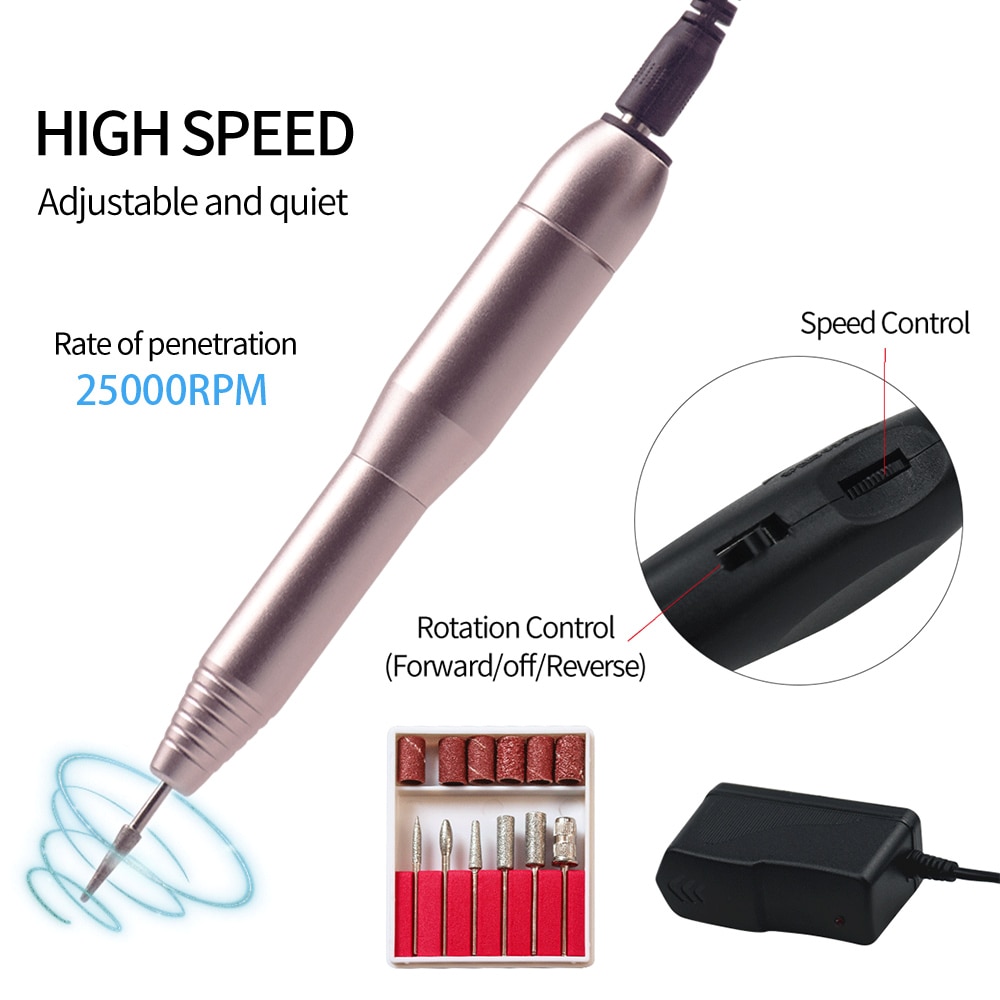 25000 rpm mini negleboremaskine elektrisk manicure negleudstyr elektrisk neglefil pedicure fil til pro manicure