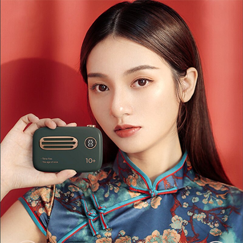 Retro Portable Battery 10000mah Fast Charging Mobile Power Bank Cute Radio Shape Dual Input Output External Battery Double USB