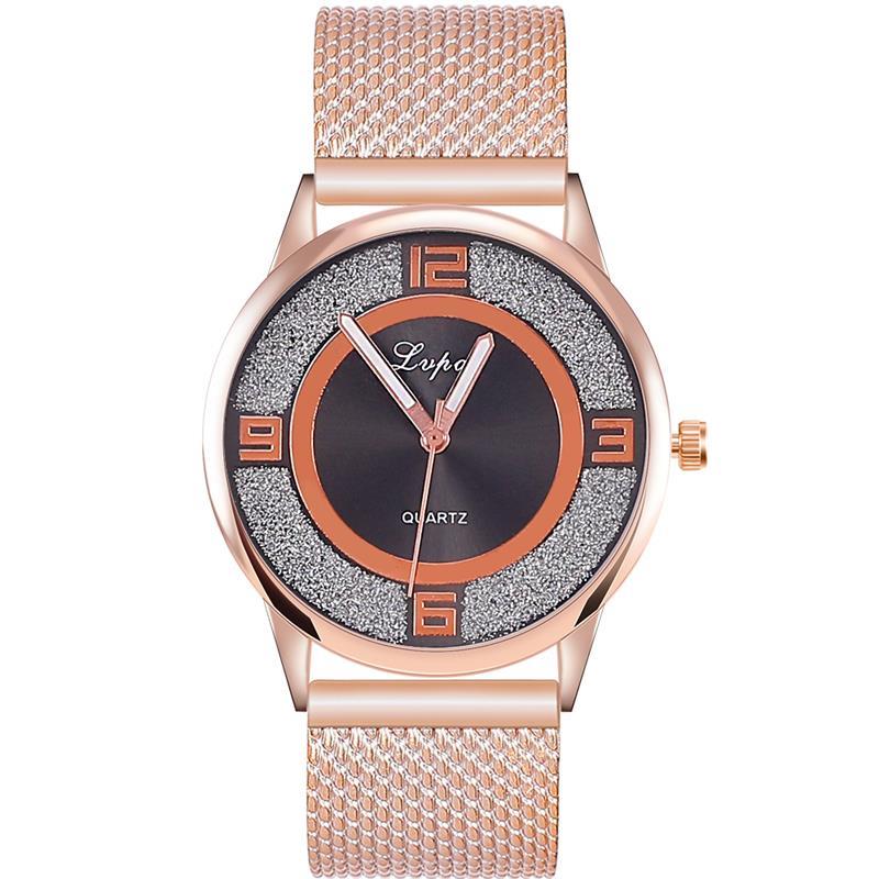 Relogio Feminino Zilver Minimalistische Horloge Aluminium Band Rvs Analoge Quartz Horloge Vrouwen Vrouwelijke Luxe Horloges: Rose Gold 2