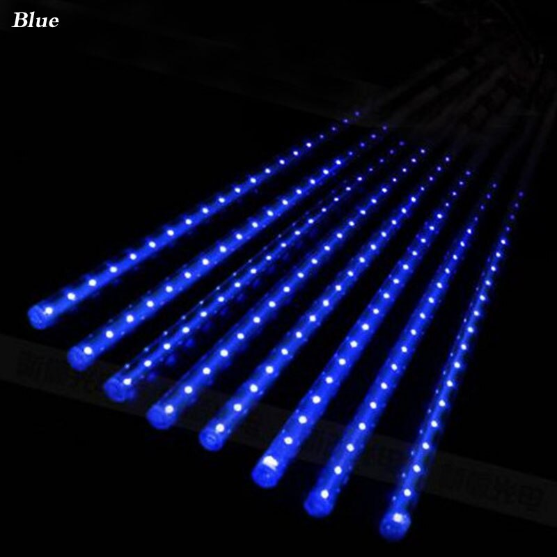 Jaar 30/50Cm Buiten Meteorenregen Regen 8 Tubes Led String Verlichting Waterdicht Voor Kerstboom Wedding partij Decoratie: Blauw / 30cm