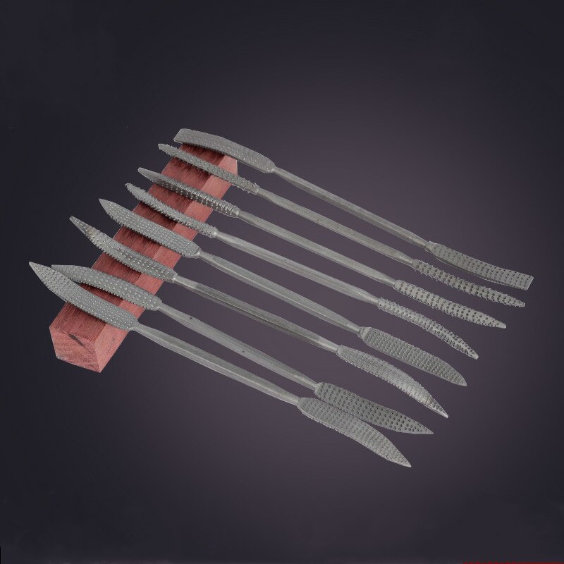 Citop 8pcs Rasp File Set Double Ended Coarse 190mm Rasper Cutting Repair Tool Carbon Steel Curved Hand File For Wood Carving