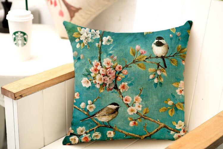 Fågelskudde hembil dekorativa kuddar fjäril almofada / coussin / linne cojines dekoration örngott  ch5 d 04
