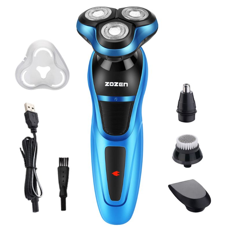 Männer Elektro Rasierer USB Aufladbare Bart Trimmer Waschbar nass trocken Bart Schneiden Maschine Multifunktionale Schwimm Rasiermesser: Blau-2