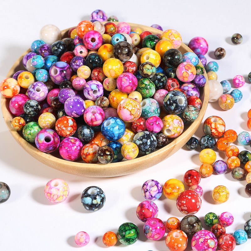 Ronde Losse Spaced Kralen Glazen Kralen 4 Mm 6 Mm 8 Mm Diy Armband Oorbellen Charmes Ketting Kralen Voor Sieraden maken