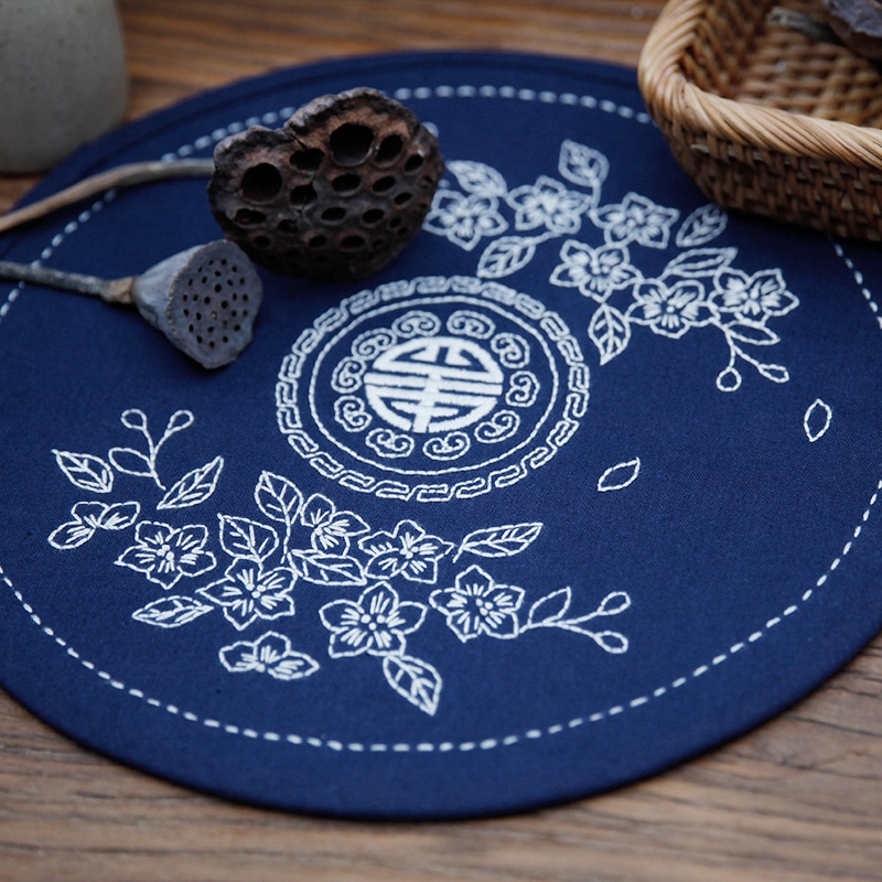 Gör-det-själv-band blommor broderi bordstablett underlägg för nybörjare handarbetssatser korsstygn serie konst hantverk gör-det-själv material kit