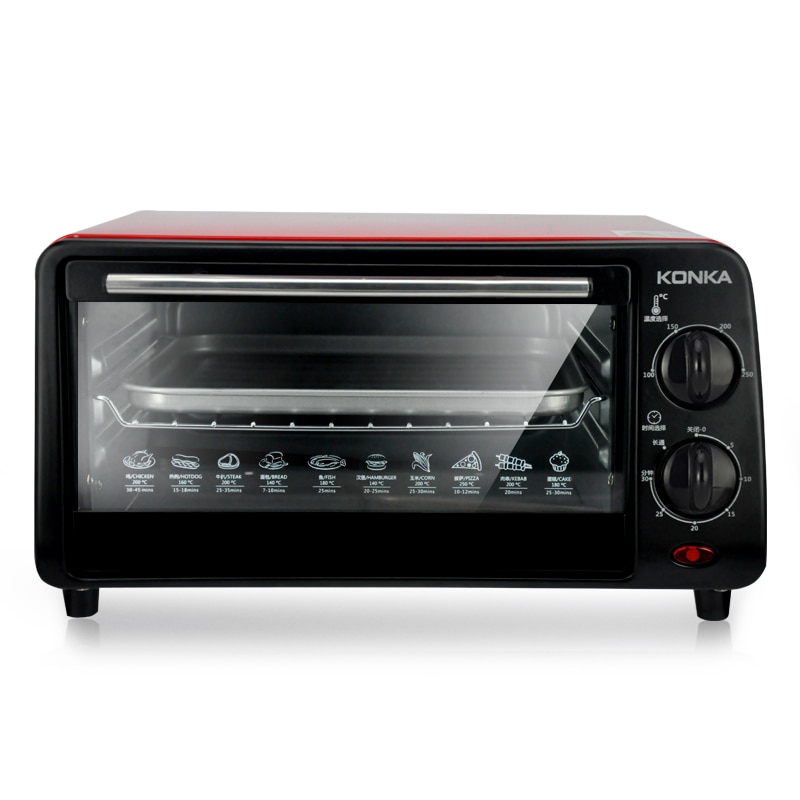 Mini horno eléctrico de latón empotrado KONKA 12L, horno eléctrico de rango, electrodomésticos integrados para Cocina