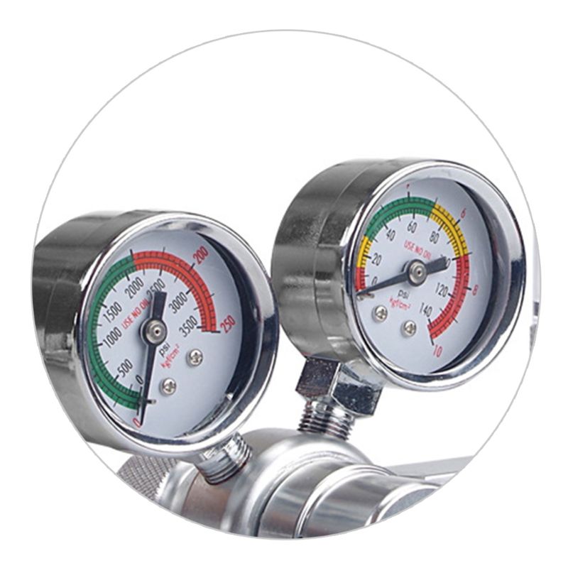 Aquarium CO2 Regulator Mini Dual Gauge Display with Bubble Counter Check Valve