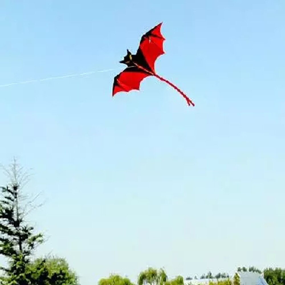 1.8m 70in Vampire Bat Kite Red Easy To Fly Kids Long Tail Toys Outdoor Fun Sports Flying Toys For Children Kites for Adults