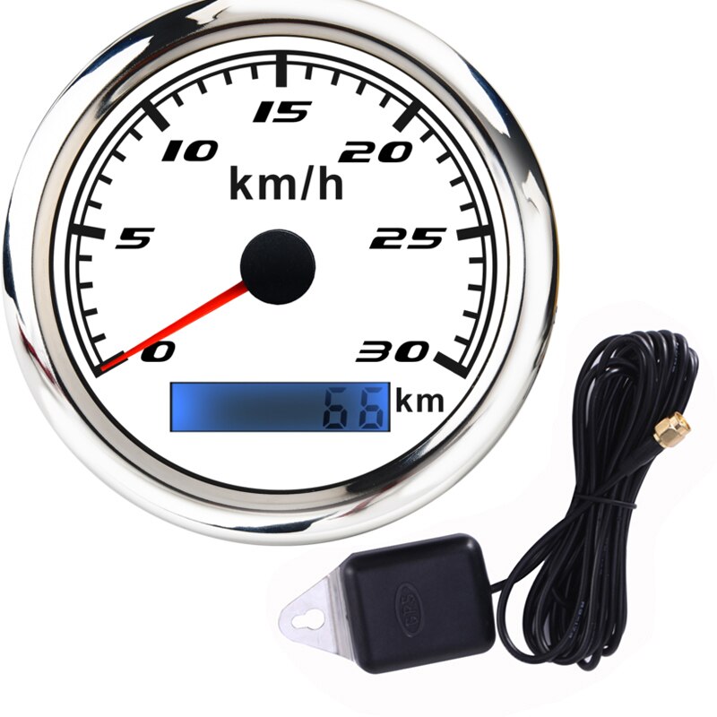 85mm GPS Tacho Messgerät 30 60 120 200 KM/H Kilometerzähler für Marine Motorrad Stiefel Auto ATV Lkw mit verrotten Hintergrundbeleuchtung: GPS 30K-WS