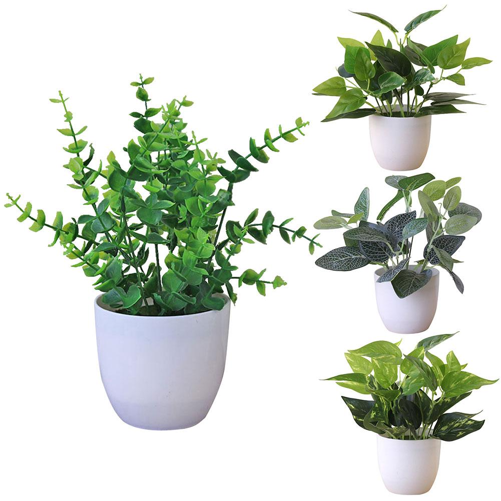 Fresh Artificial Foliage Plant Potted Bonsai Wedding Party Mall Desktop Decor