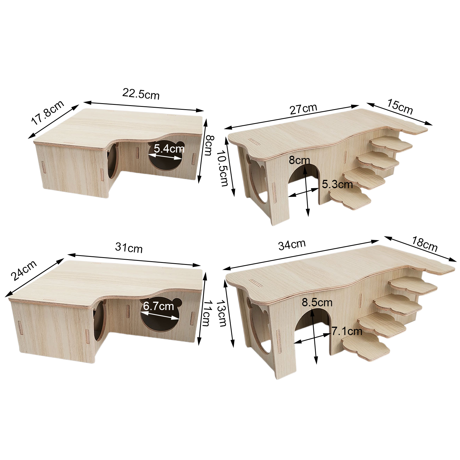 Hamster House Guinea Toy Wood Hideout Wooden Cabin Maze Cage Hidepets Toys Animal Place Hiding Platform Decor Enrichment
