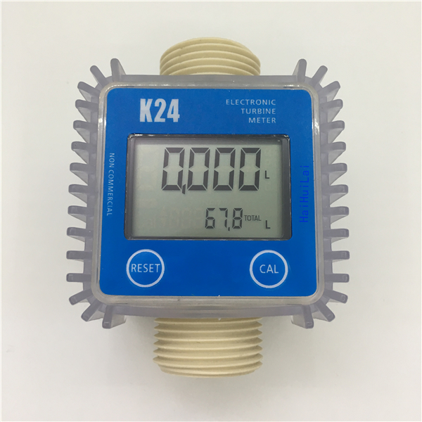 K24 elektroniske sensorer til turbinestrømningsmålere til diesel, adblue, kemikalier, urinstof, petroleum, benzin, vand, let olie: Blå lodret