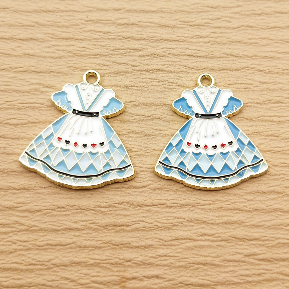Alice Lapin Dessin Animé Horloge Charme, Accessoires De Bijoux, Boucle D'oreille En Émail, Pendentif, Bricolage, Fournitures De Direction, Alliage De Métal Plaqué Or, 10Pcs: Couleur or jaune pâle