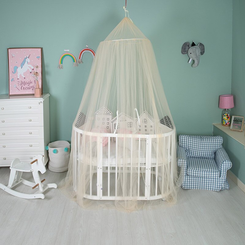 Baby Ronde decoraties Crib Netting Bed Opknoping Katoen Bed Luifel Klamboe Gordijn Voor Hangmat in De Baby 'S Room Vlag decor