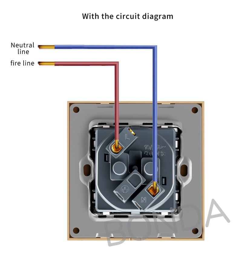Standard cable ue ue 16a wall shot tempered glass/panel AC110-250V type electrical socket ce rohs certificate