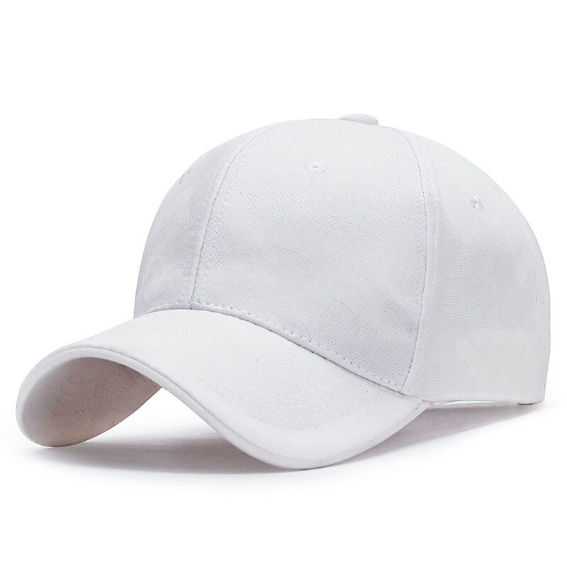 Camouflage baseball kasket forår og efterår udendørs fritid enkel solhat mænd og kvinder golfhat justerbar snapback kasket: Hvid