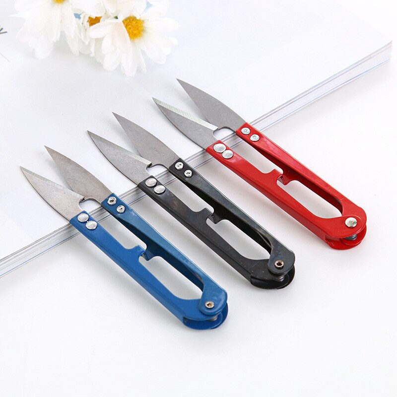 Poratble Metal Mini Tailor Scissor Cross Stitch Yarn Crafts Sewing Home Tool Small U Scissors School Office Household Cutter