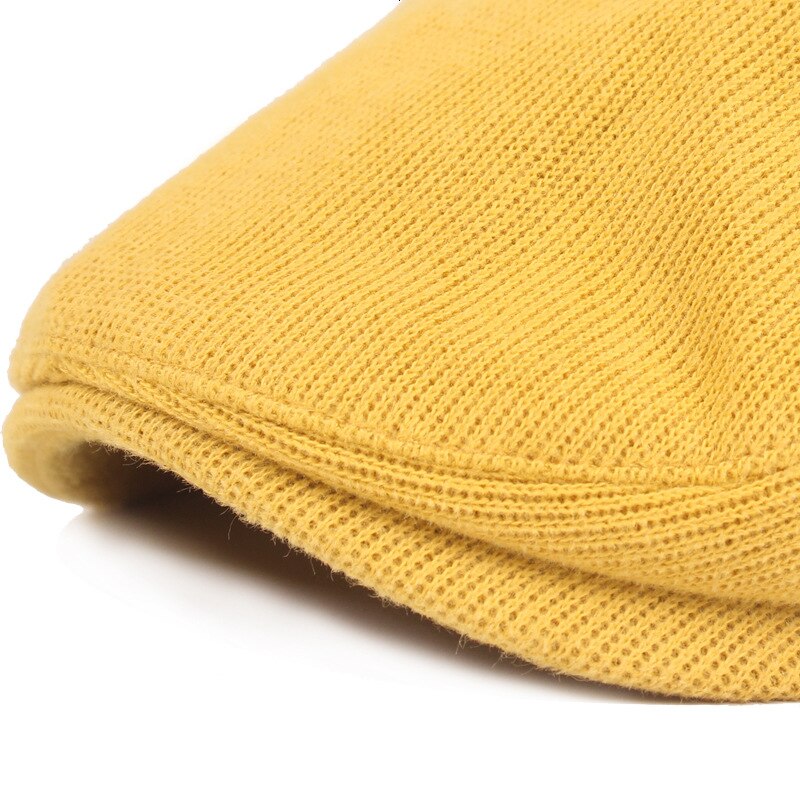 SLECKTON Newsboy Cap for Men Winter Knitting Beret Hat Herringbone Caps Adjustable Hats Dad Hats Casquette Gorras