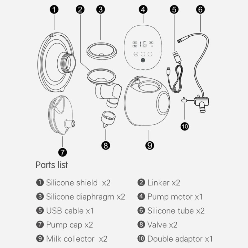 Bomba de mama elétrica dupla silenciosa wearable automático milker usb recarregável mão-livre portátil leite do bebê extrator