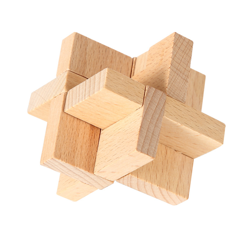 Beechwood Lock Boutique Children's Wooden Educational Toys Adult Puzzle Leisure Dismantling Lock Wooden Toys: Chocolate