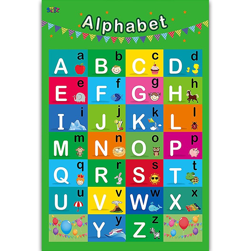 Educational Preschool Posters Charts for Preschoolers Toddlers Kids Kindergarten Classrooms: 4