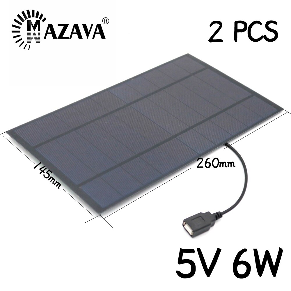 2PCS 5V 7 6 4 3 1.5W Solar Cells 5V Battery Charger Home Improvement Solar Panel Powerbank Outdoor Polycrystalline Silicon: Dark blue