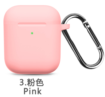 Étuis en Silicone avec couvercle à crochet pour Apple Airpods 1/2, housse de protection antichoc pour écouteurs sans fil pour airpods 2 1, sacs de boîte: Rose