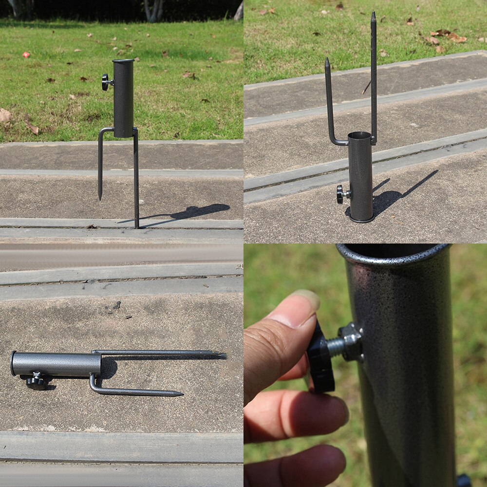 Paraply jordspyd parasol stativ holder rustfrit robust stabil højtydende praktisk bærbar terrasse jordspyd parasol stativ