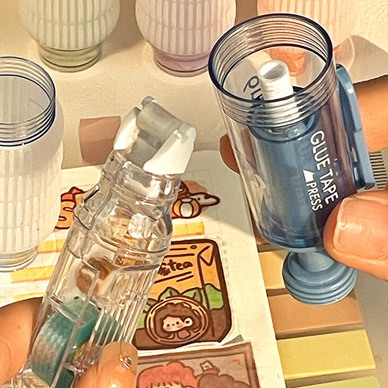 Dispensador de puntos transparente, cinta de doble cara, recambios reemplazables, manual, pegamento de puntos, papelería, suministros escolares y de oficina, papelería