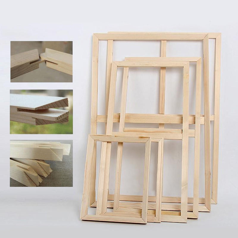 Sturdy DIY Solid Nature Pine Wood Frame With Accessories for Canvas Diamond Oil Painting Inner custom Frames Stretched