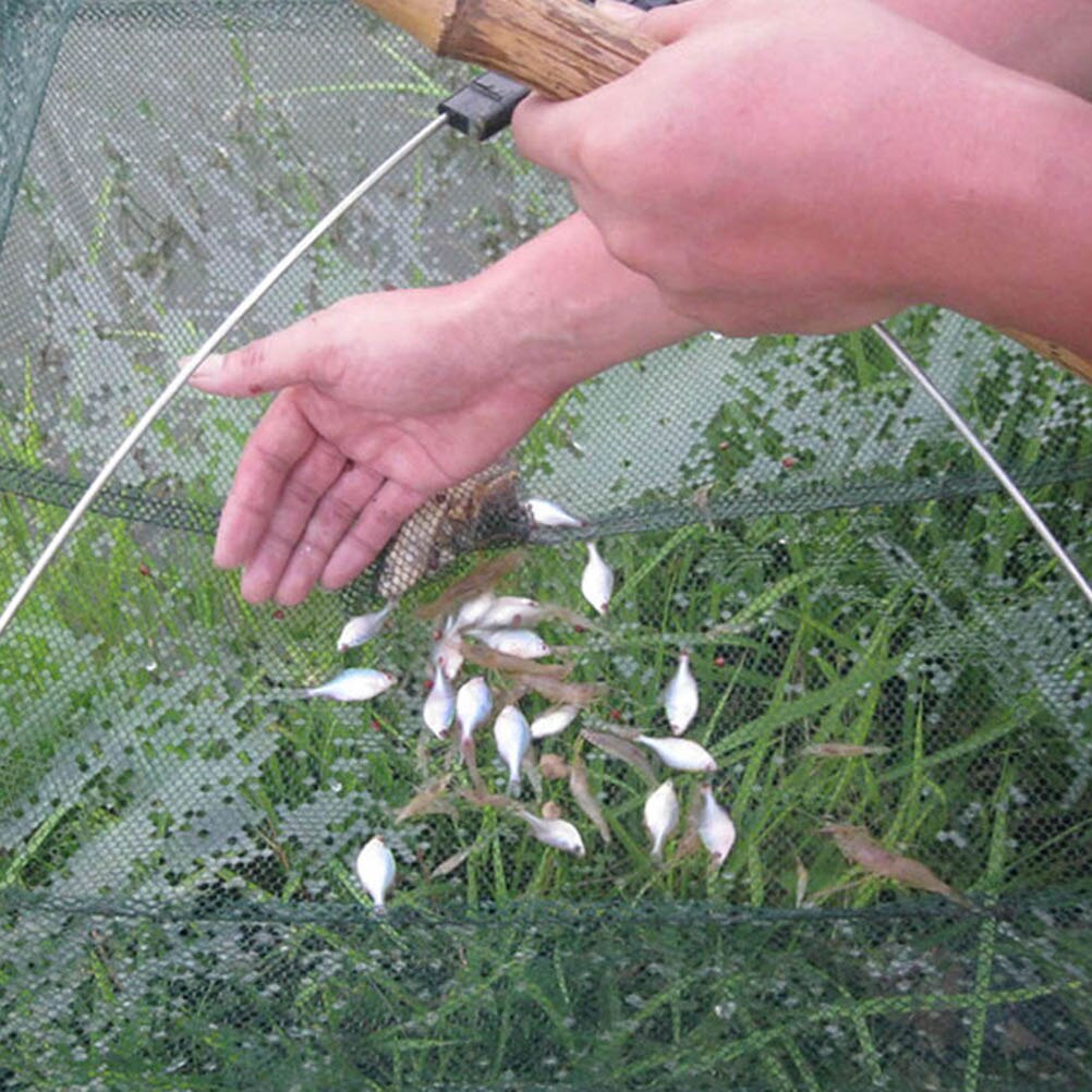 2 Sizes Fishing Nets Foldable Mesh Baits Trap Cast Dip Net Crab Shrimp Smelt Eel Crab Lobster Minnows Shrimp Crawfish Net