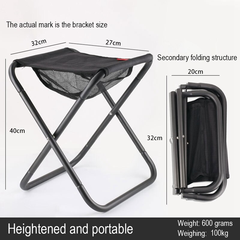 Folding Bench, Outdoor Portable Folding Chair, Camping Chair, Camping Aluminum Alloy Fishing Bench: C1