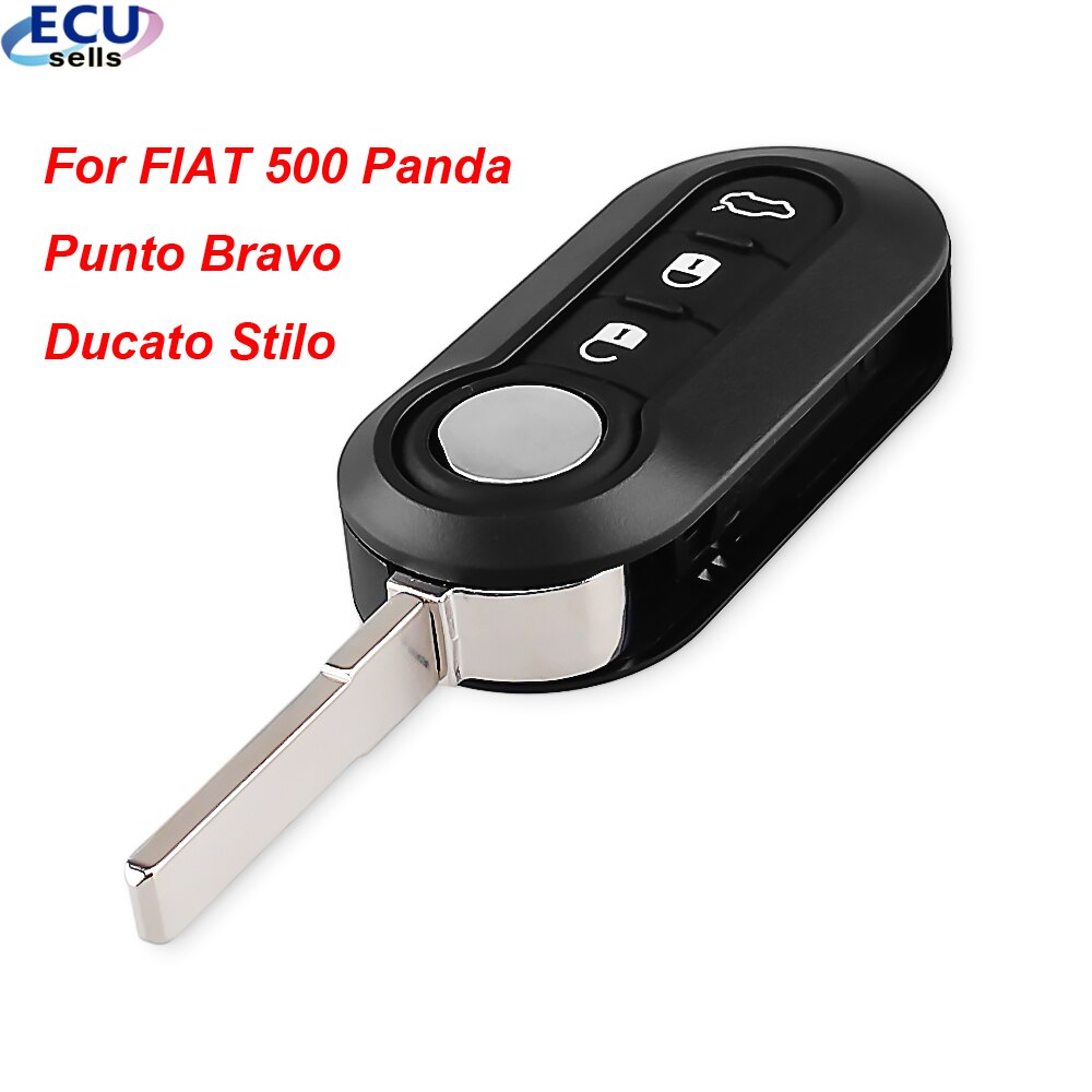 3 Knoppen Key Case Fob Flip Folding Autosleutel Shell Voor Fiat 500 Panda Punto Bravo Ducato Stilo Remote SIP22 blade