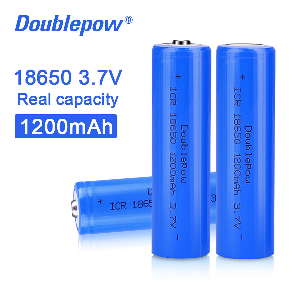 Doublepow DP-18650 1200mAh 3.7V Li-ion rechargeable 18650 battery HIGH CAPACITY FOR LANTERN