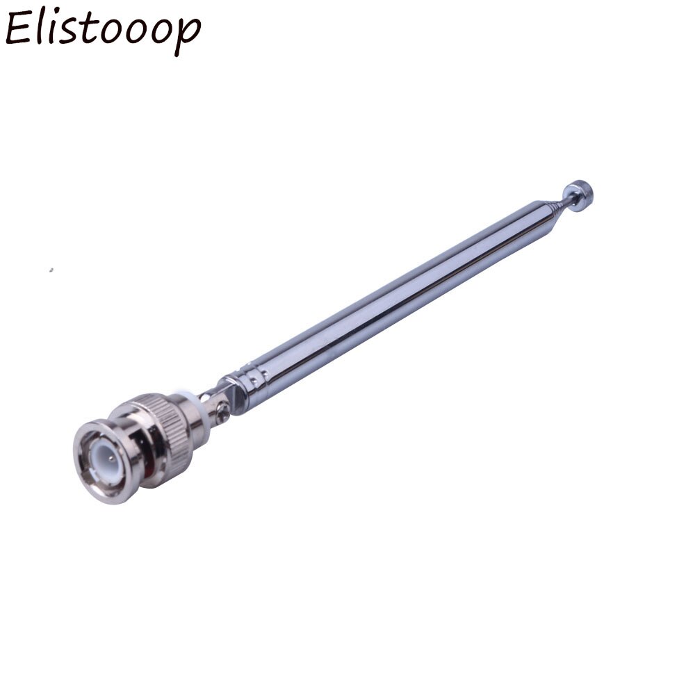 Elistooop kannettava fm-radioskanneri vastaanotin vhf uhf tv-antennit 45cm teleskooppilaajennettavaa antennia bnc-liittimellä