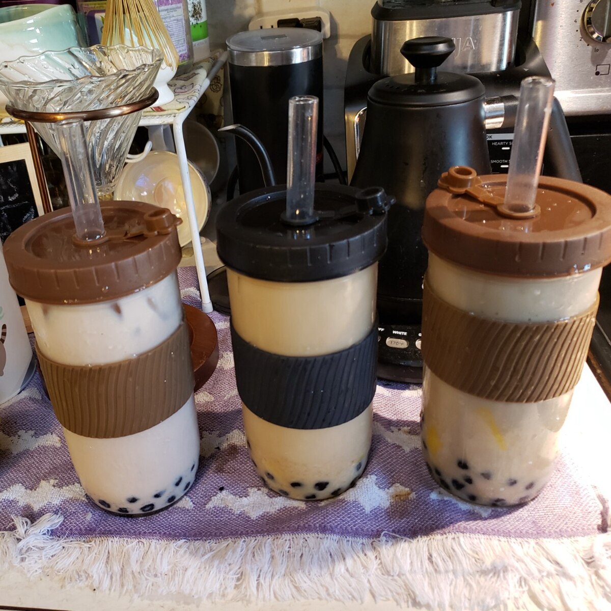 14mm extra breda sugrör i glas återanvändbara bubbel te sugrör dricksrör för boba smoothie juice miljövänligt stort sugrör