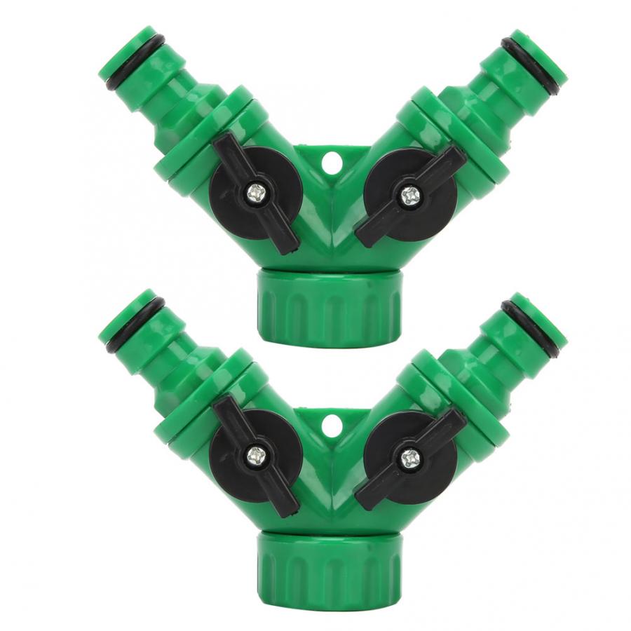 2Pcs Tee Connector G3/4 PNTY DN20 3-Way Water Splitter Tee Connector Adapter Valve with Switches Garden Tool