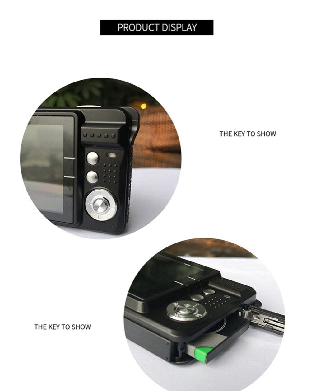 Portable Digital Camera Mini Camera 2.7" 720P 18MP 8x Zoom TFT LCD HD Anti-Shake Digital Video Camera Camcorder with Microphone