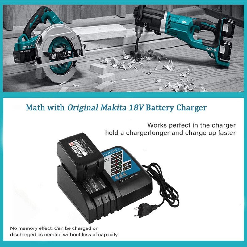 DC18RC Li-Ion Battery Charger 3A Charging For Makita 14.4V 18V Bl1830 Bl1430 Dc18Ra Electric Power DC18Rct Charger USB Prot