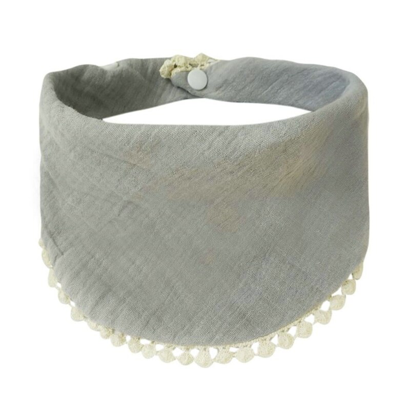 Baby Zuigelingen Voeden Slabbetjes Zachte Pure Katoen Bandana Speeksel Handdoek Driehoek Sjaal: GRAY