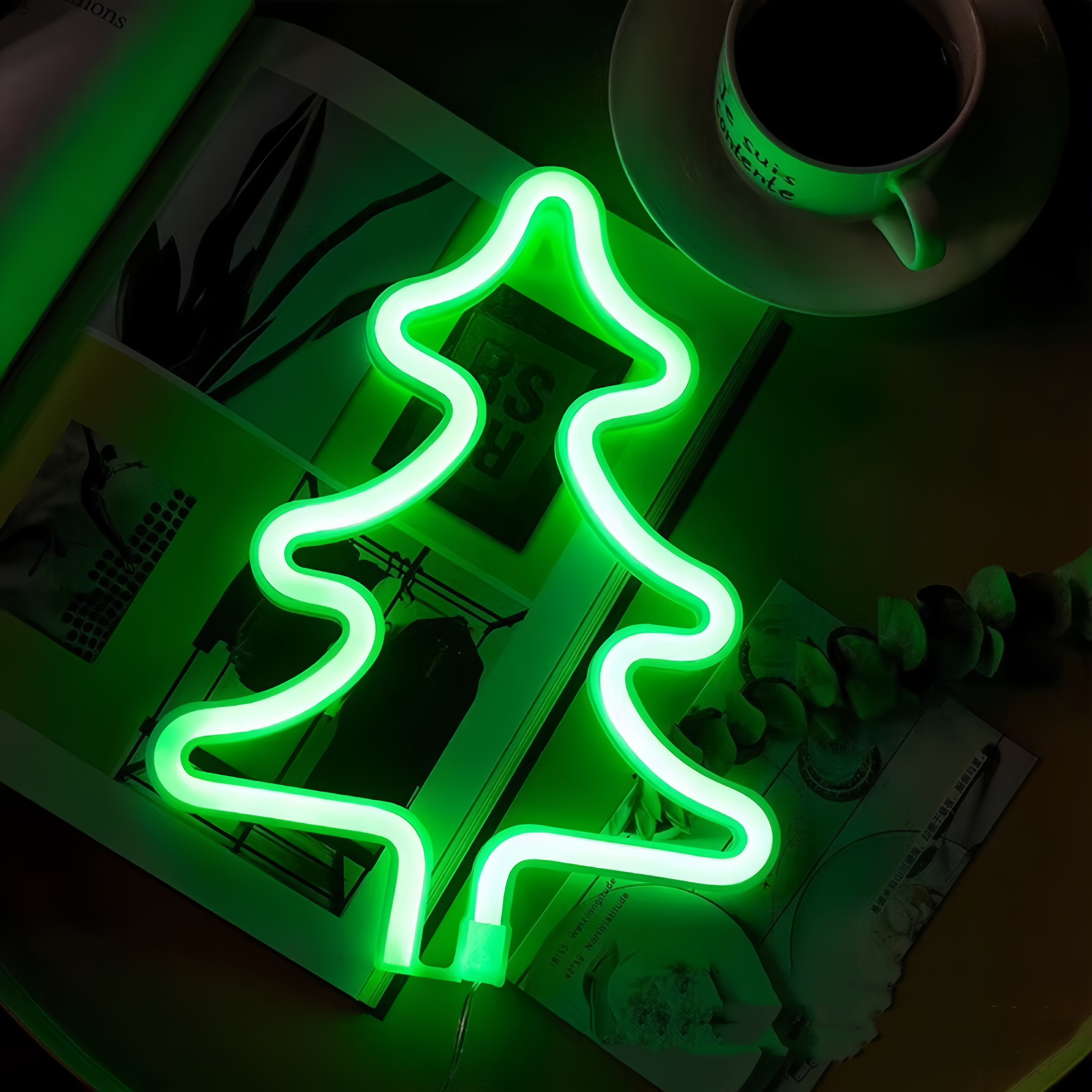 Luces decorativas navideñas, lindas luces LED de alce y Papá Noel, alimentadas por USB o con pilas, navideños, decoración de habitaciones: Azul marino