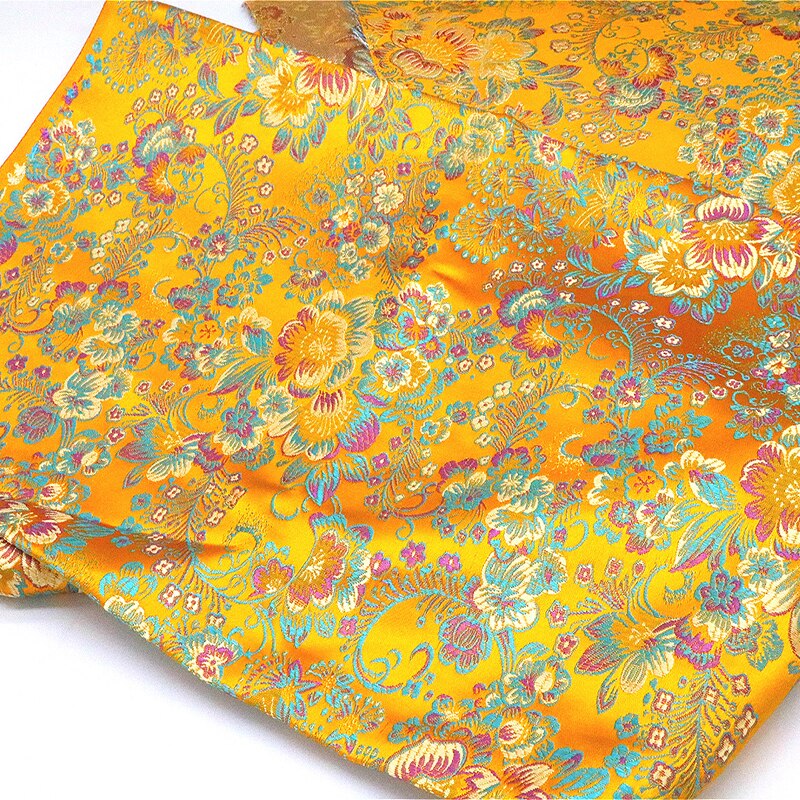Pruimenbloesem stijl Brokaat satijn Stof Damast Jacquard Kleding Kostuum Bekleding Inrichting Gordijn Kleding Materiaal DOOR meter