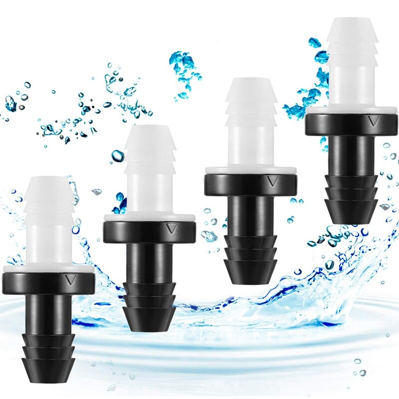 4 Pcs Check Valve 3/8 Inch 10 mm ABS Plug-in Check Valve Fuel Oil Water Gas Air One-Way Check Valve for Liquids