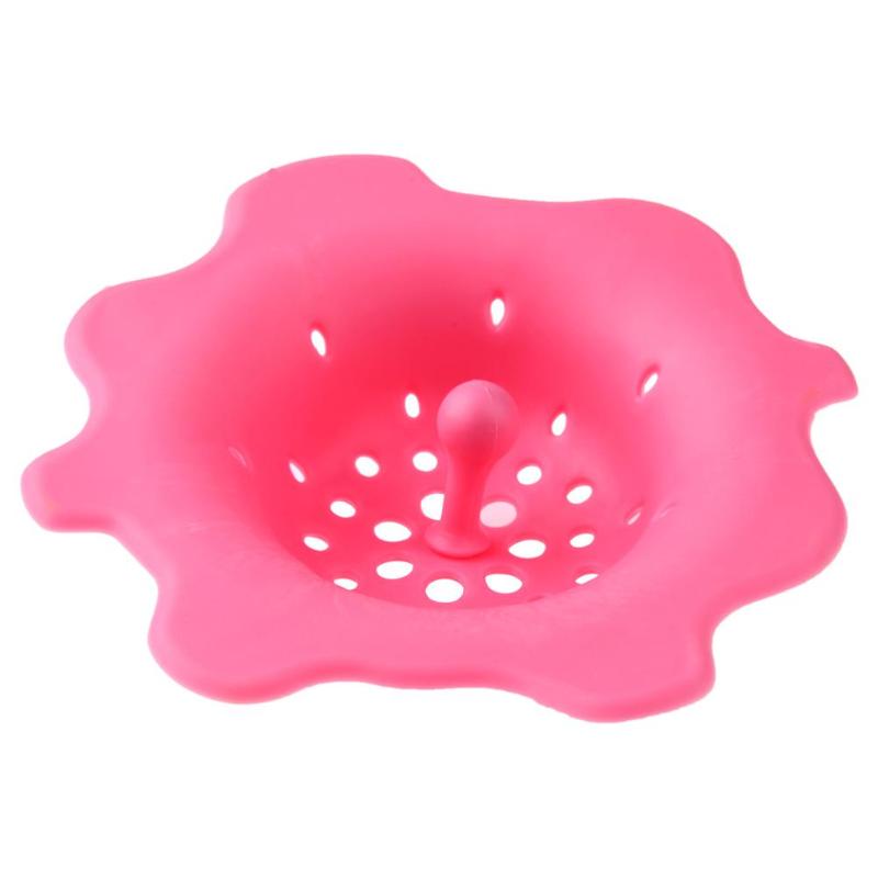 Flower Petal Silicone Sewer Drain Cover Stopper Kitchen Sink Strainer Filter Silicone Kitchen Strainers Bathroom Gadgets: B3