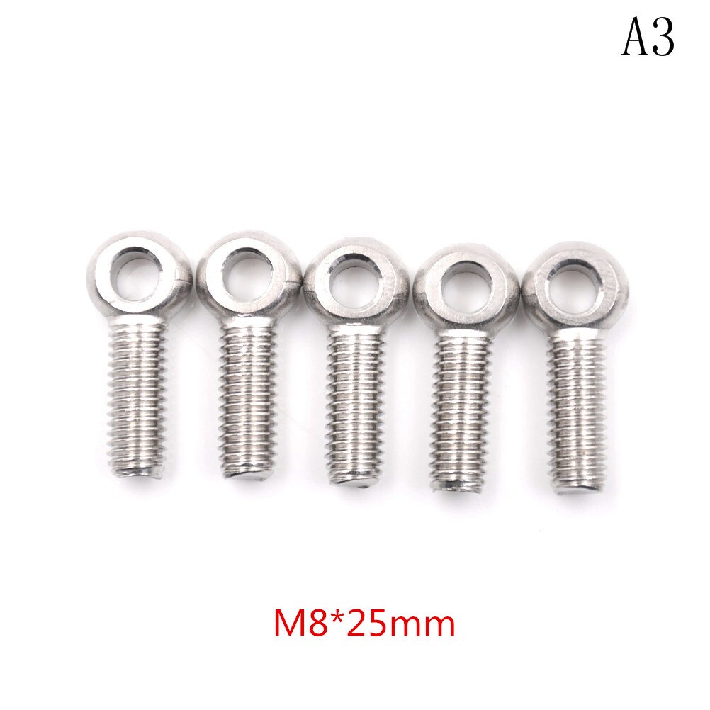 5Pcs M5 M6 M8 M10 M12 Rvs Eye Bolt Stud Gelede Anker Bolt Fasterners: 8x25