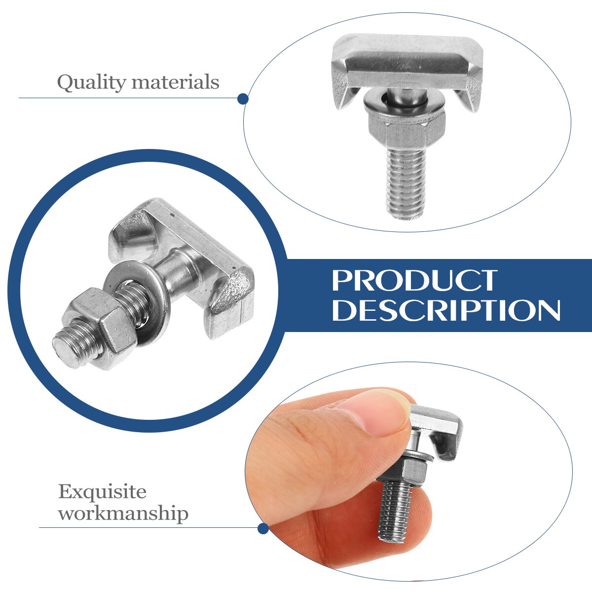 2pcs Car Screw T-Bolt Battery Cable Terminal Stainless Steel Automobiles Bolts