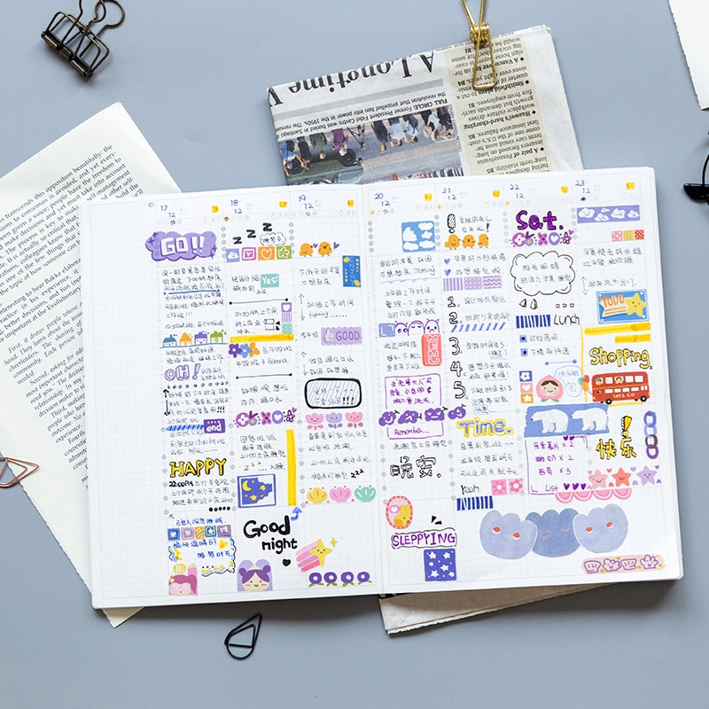 My Timeline Scheduler Notebook A5 Planner Book 80 Sheets DIY Undated Calendar+Check List+Monthly Weekly Plan Paper Cool