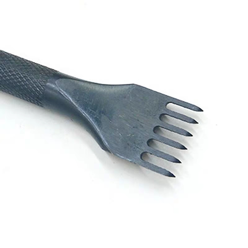 Jiwuo-punzón de costura con agujeros de cuero de 3-4mm, herramienta de costura hecha a mano, 1/2/4/6 puntas, Arte de cuero, bolsa de cuero, herramientas artesanales