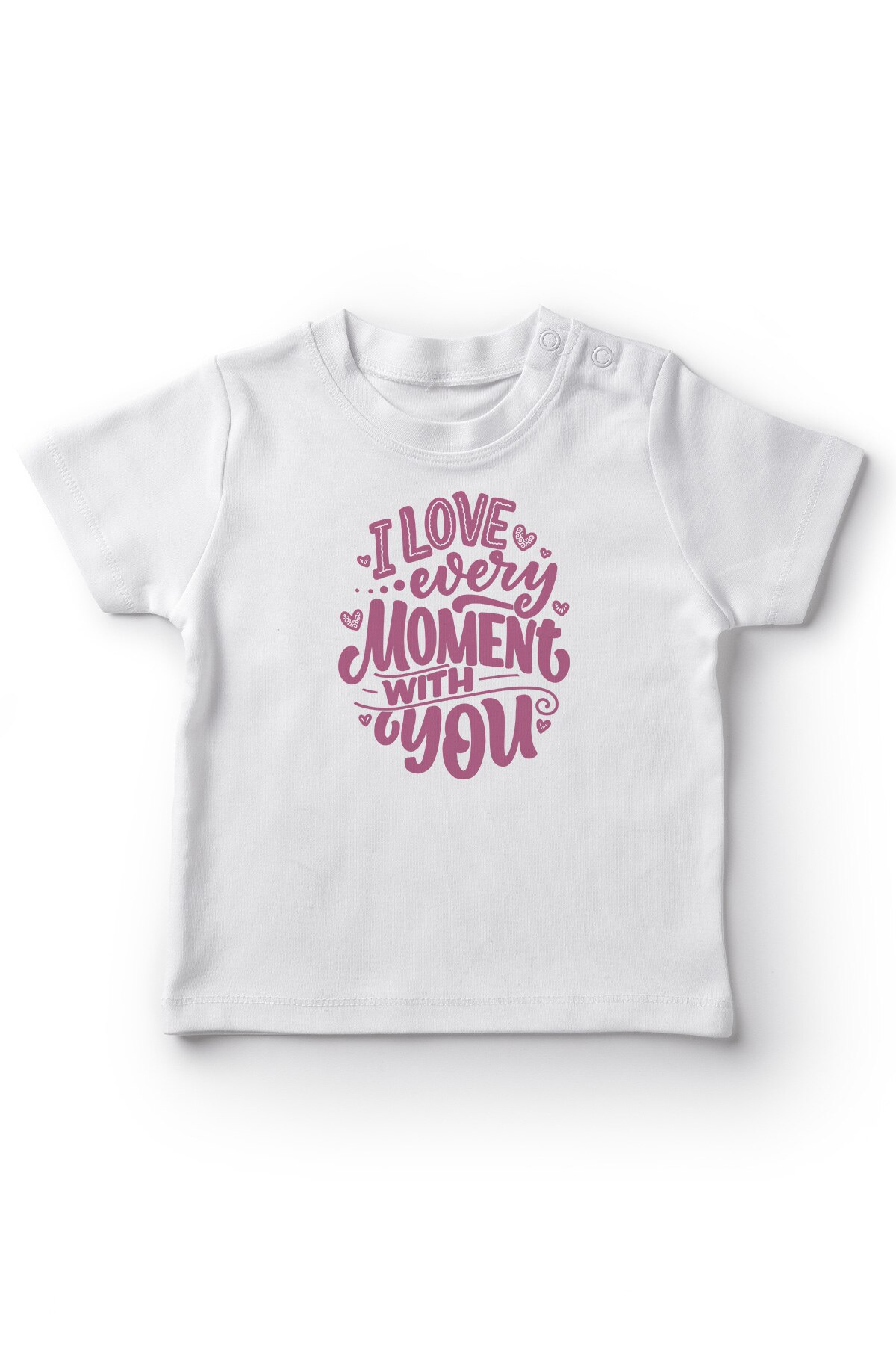 Angemiel Baby Every Moment With You I Love Baby Girls T-Shirt White